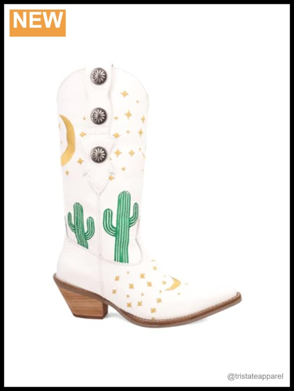 Dingo Pachita Embroidered Snip Toe Mid Calf Boots Block Heel Pull On Leather